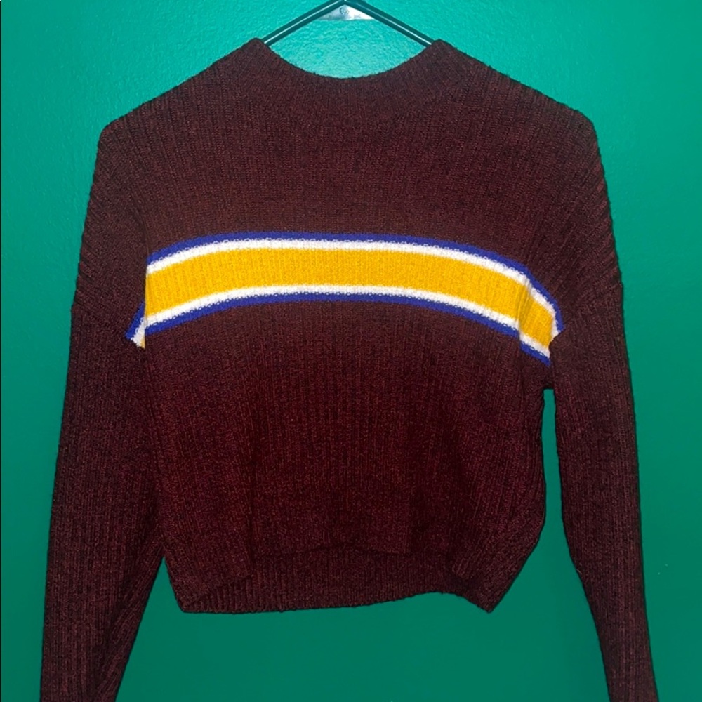 Cropped striped sweater